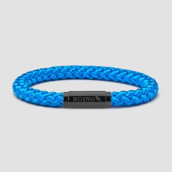 Blue soft climbing rope bracelet