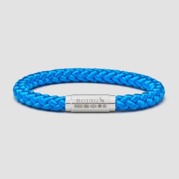 Blue soft climbing rope bracelet