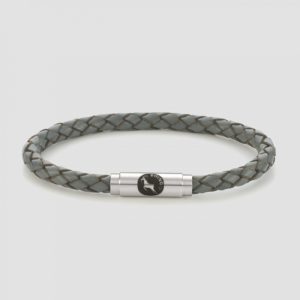 Grey leather bracelet