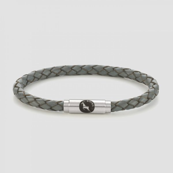 Grey leather bracelet