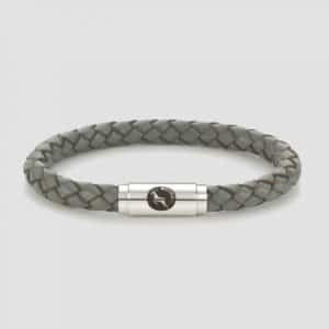 Grey leather bracelet