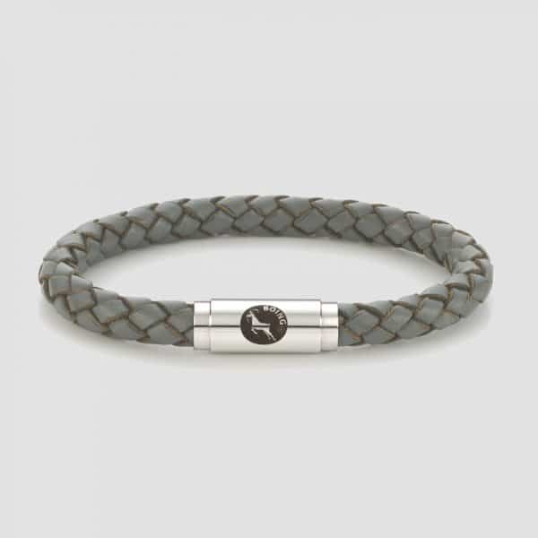Grey leather bracelet