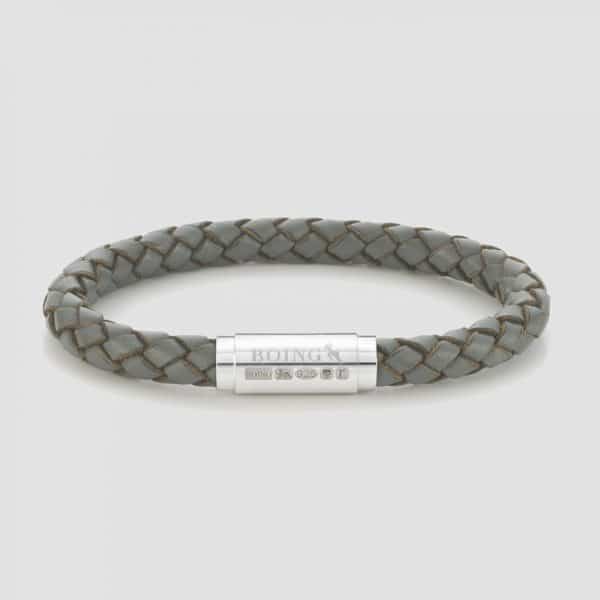 Grey leather bracelet