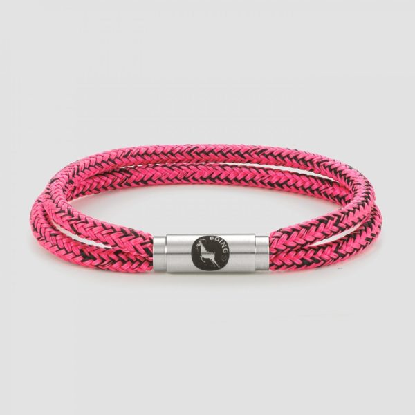 Pink and black rope bracelet