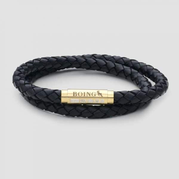 Black leather bracelet