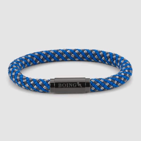Blue stone climbing rope bracelet