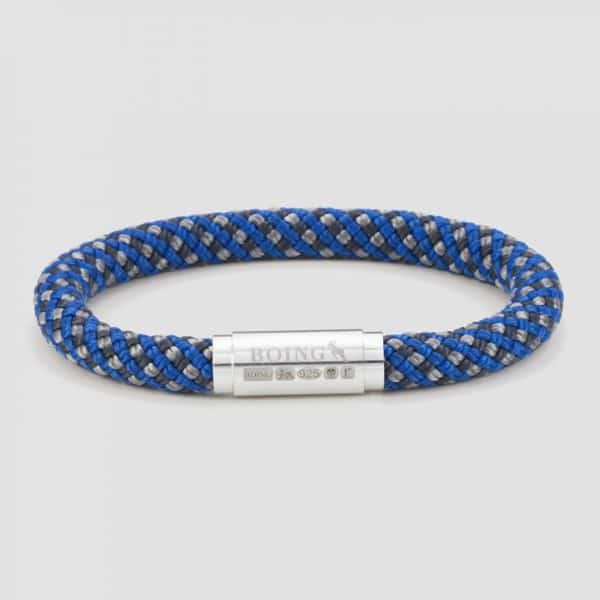 Blue stone climbing rope bracelet