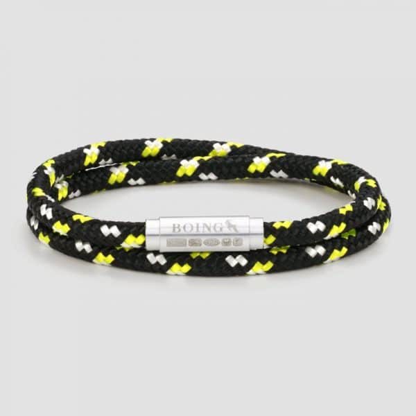 Black white and yellow sailing rope bracelet