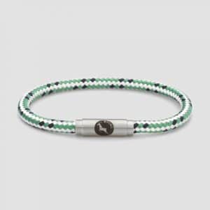 Green and white sailing rope bracelet