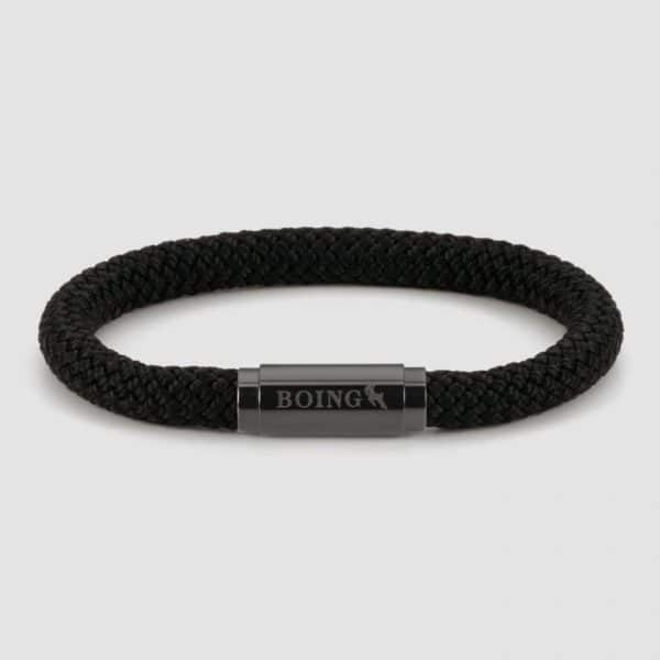 Black climbing rope bracelet black clasp