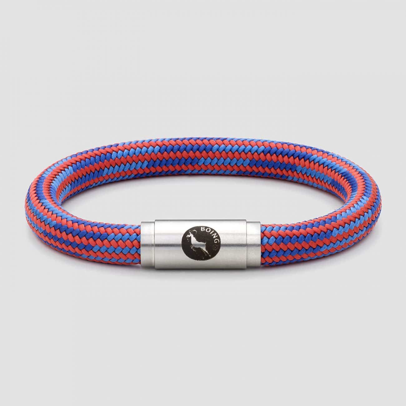 Speed blue and red striped rope bracelet