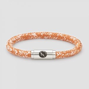 Orange and white rope bracelet