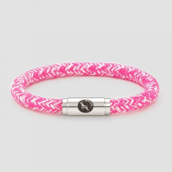 Pink and white rope bracelet