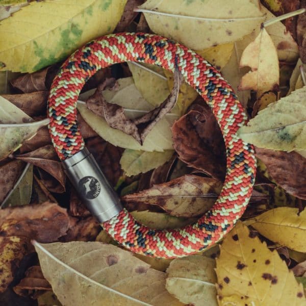 Orange rope bracelet autumn