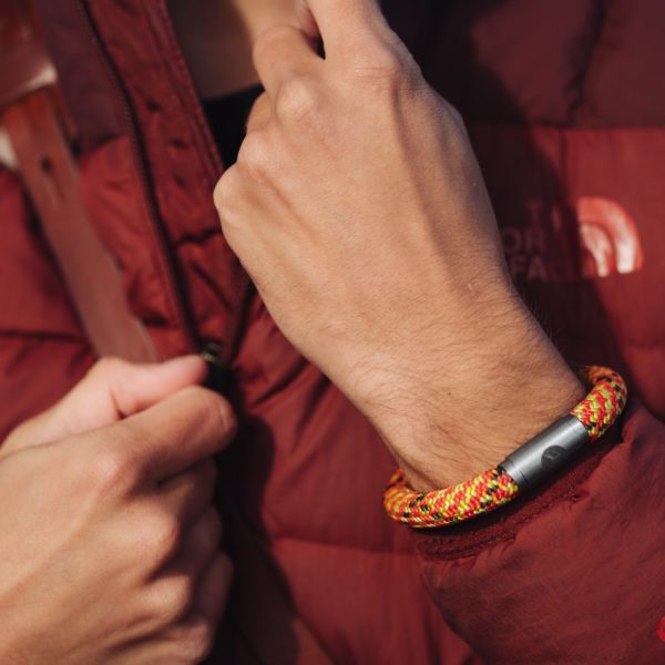 Bright Orange and red rope bracelet