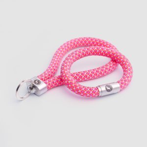 Pink key fob key ring and Climbing rope bracelet gift set