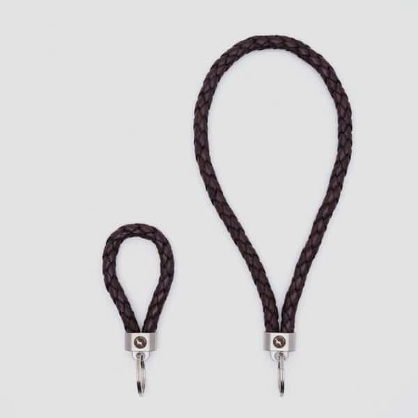 Brown leather key fob key ring