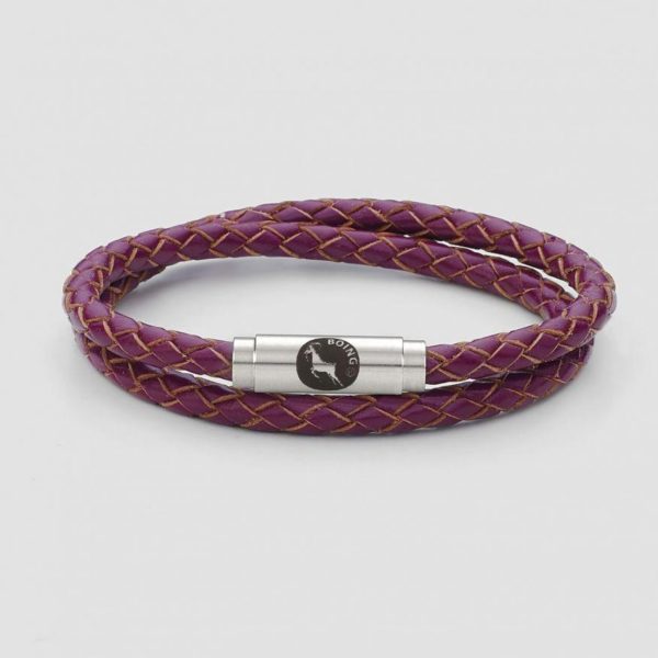 Purple leather bracelet