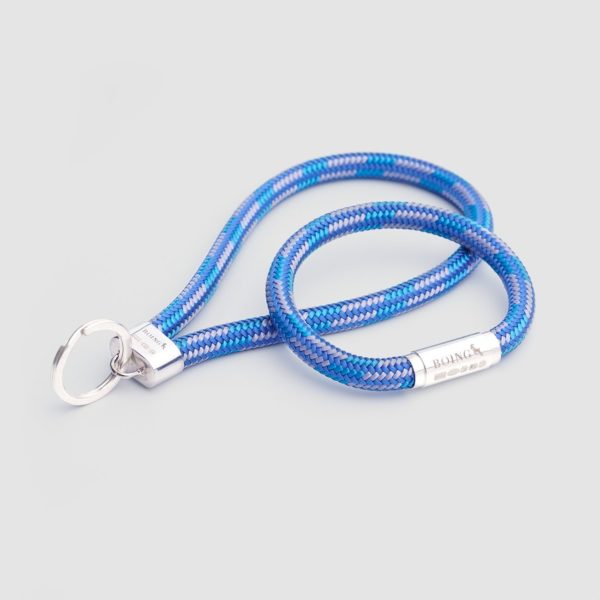 Blue key fob key ring and Climbing rope bracelet gift set