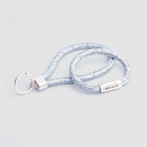 Silver key fob key ring and Climbing rope bracelet gift set