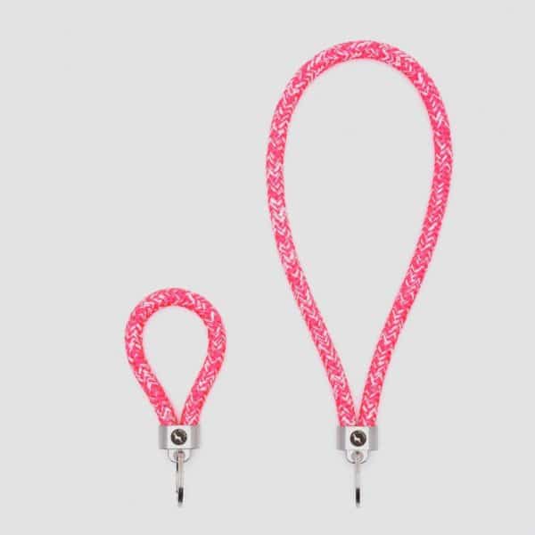 Bright pink key fob key ring