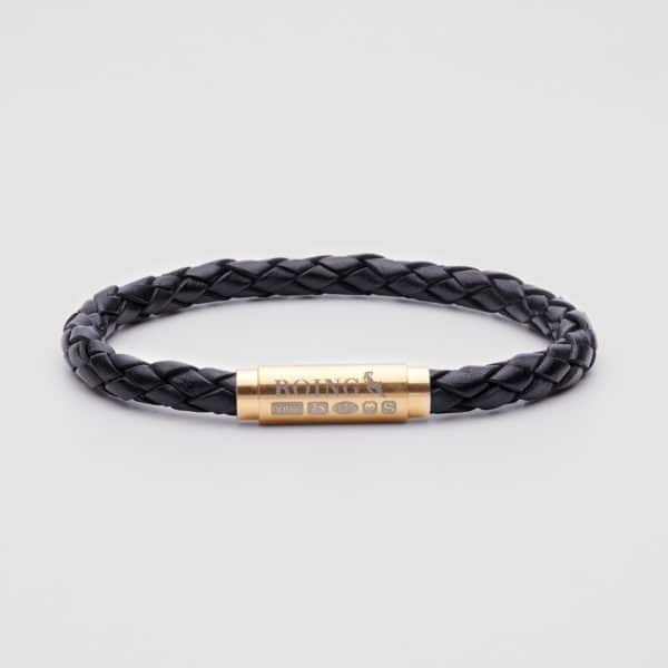 Black leather bracelet
