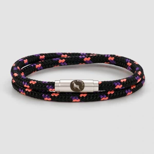 Black purple and pink sailing rope bracelet