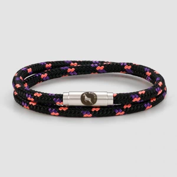 Black purple and pink sailing rope bracelet