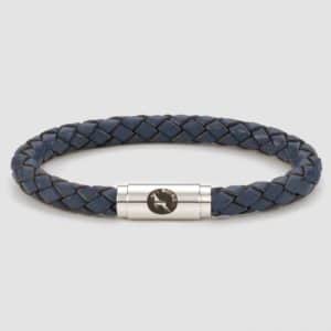 Blue leather bracelet