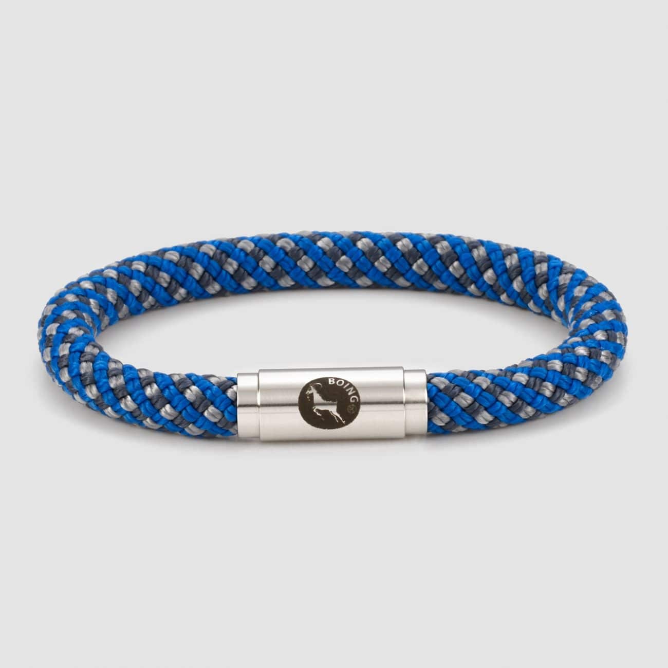 Blue and grey climbing rope bracelet