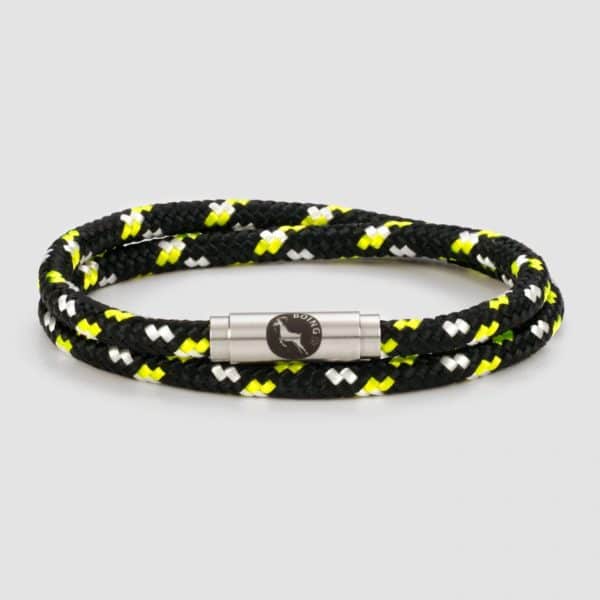 Black white and yellow sailing rope bracelet