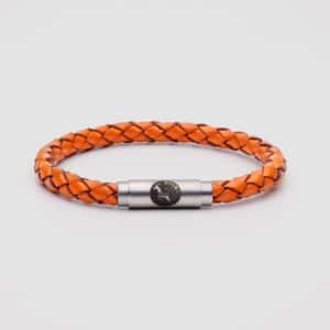 Orange leather bracelet