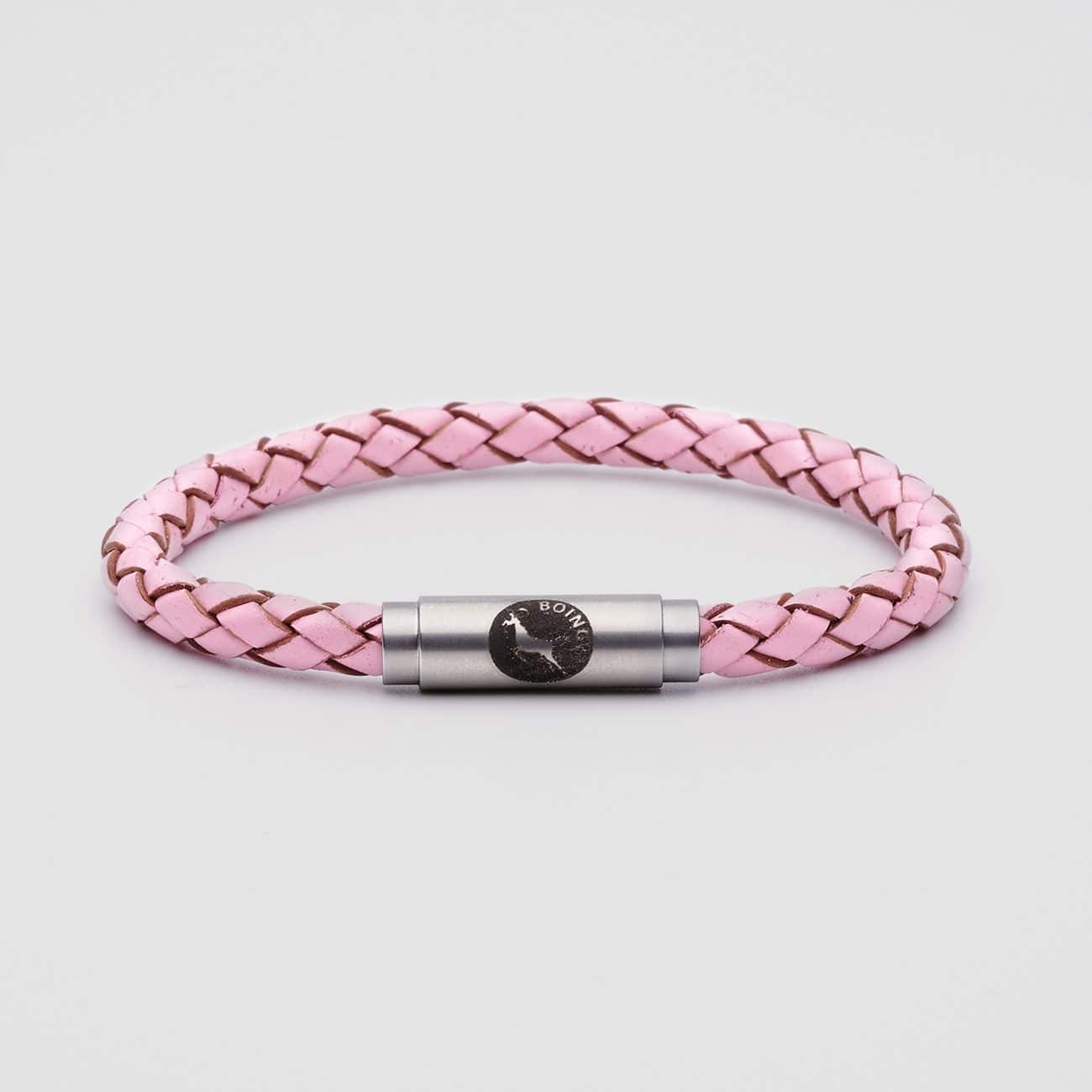 Pink leather bracelet