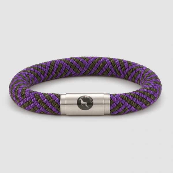 Purple and black climbing rope bracelet