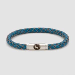 Teal leather bracelet