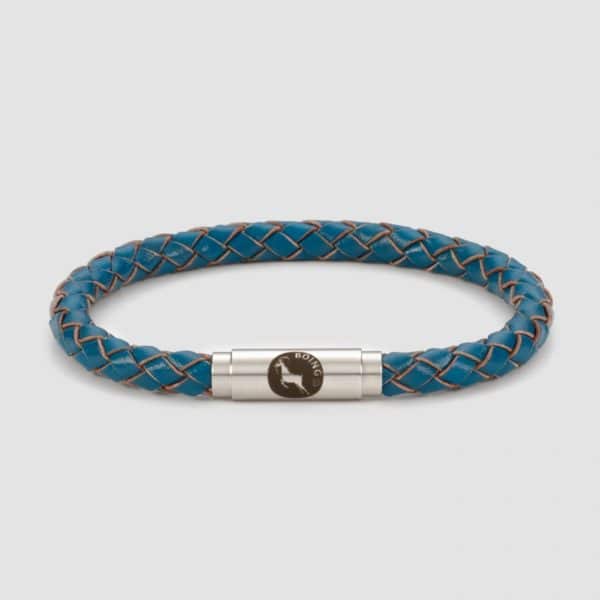 Teal leather bracelet