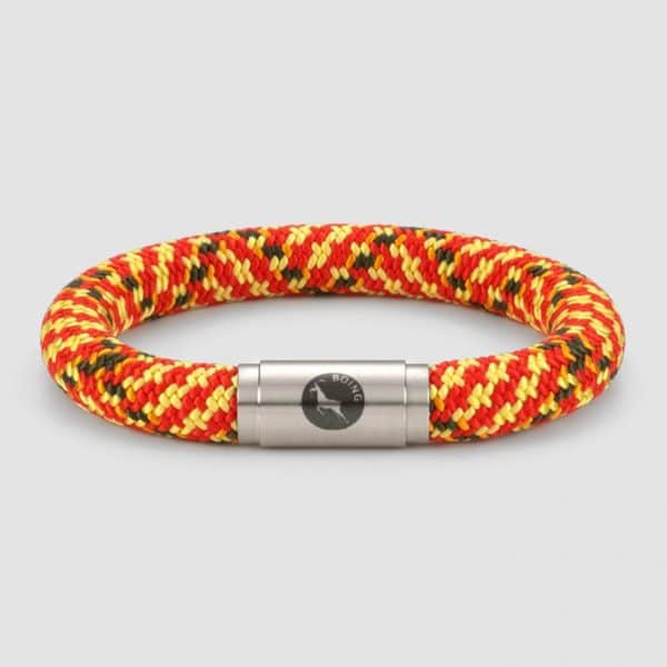 Red and Yellow climbing rope bracelet