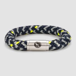 Chunky black grey and yellow rope bracelet