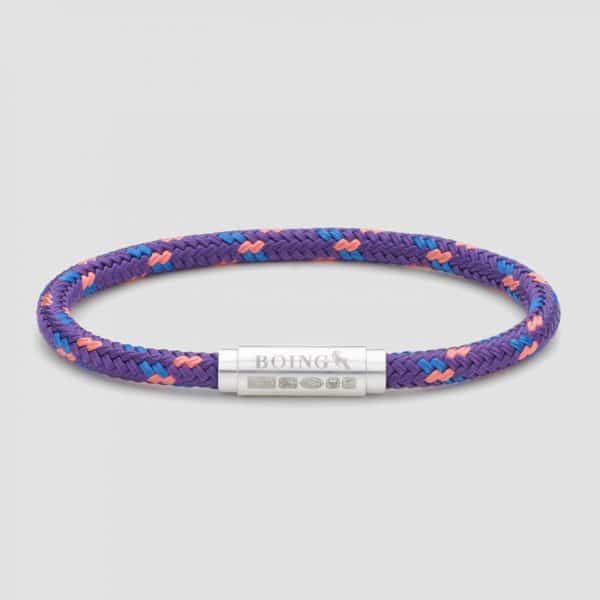 Purple sailing rope bracelet silver clasp