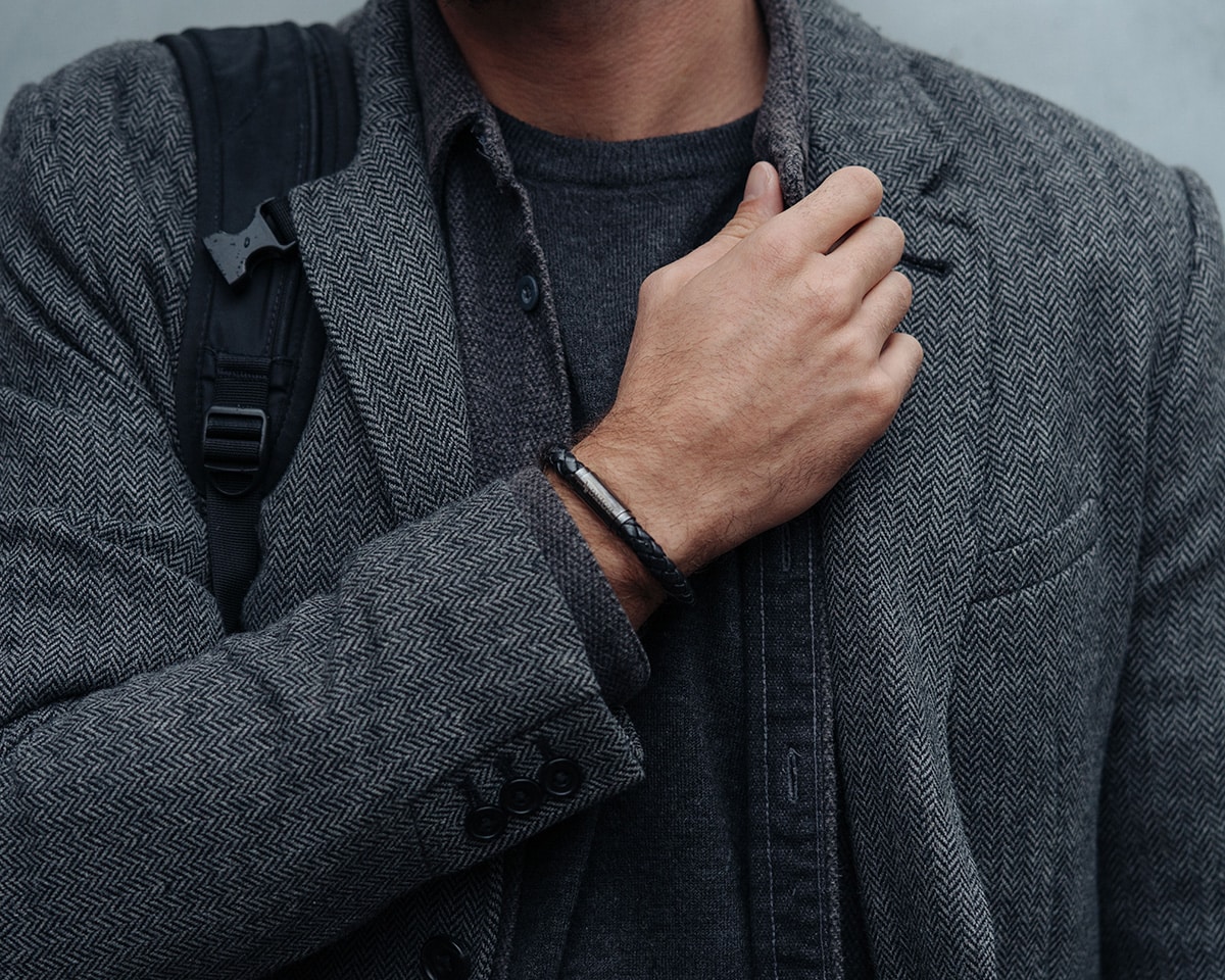 Professional man wearing leather bracelet